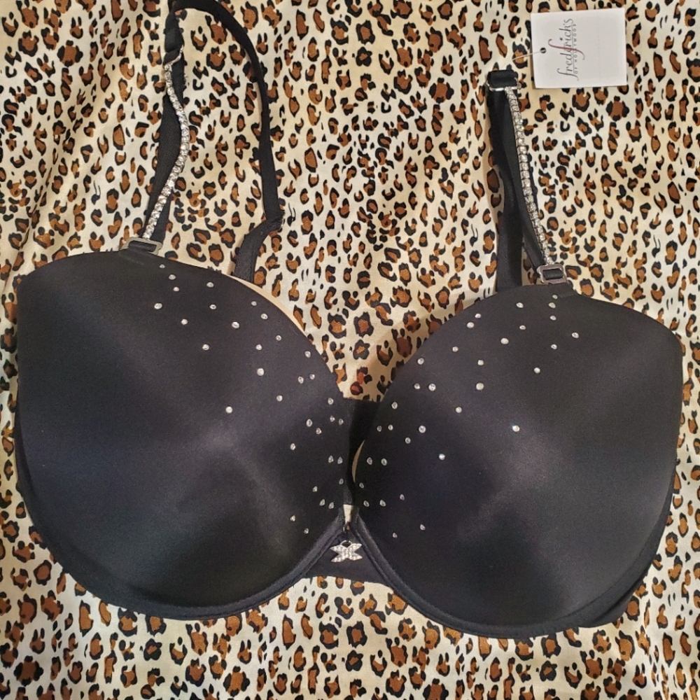 New Bejeweled Black Bra- Frederick's of Hollywood